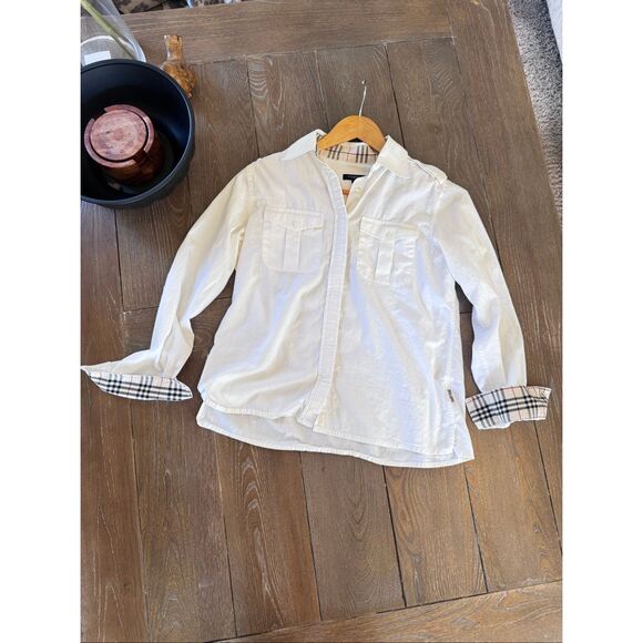 Burberry Button Down Shirt in White Size Small - Picture 1 of 10